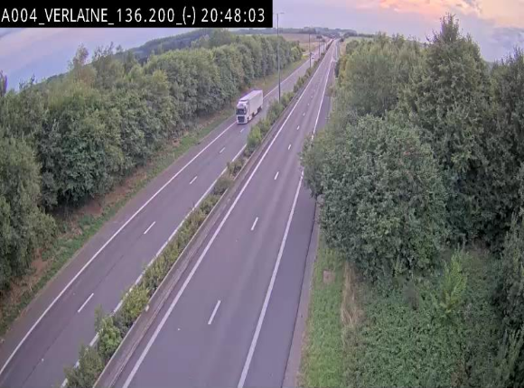 <h2>Webcam sur l'E411 à hauteur du pont surplombant la N40, à proximité de la sortie 26 Verlaine - Libramont-Chevigny. Vue orientée vers Namur</h2>