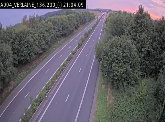 <h2>Webcam sur l'E411 à hauteur du pont surplombant la N40, à proximité de la sortie 26 Verlaine - Libramont-Chevigny. Vue orientée vers Namur</h2>