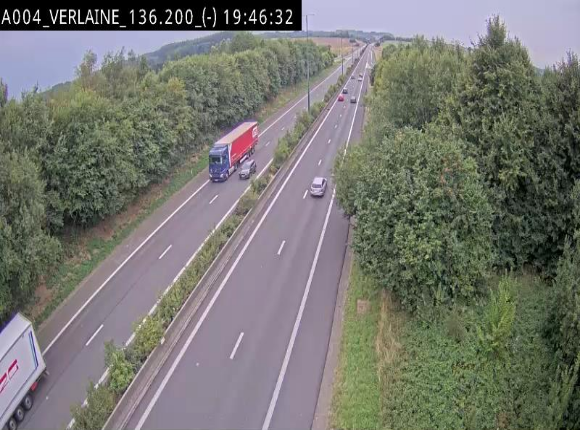 <h2>Webcam sur l'E411 à hauteur du pont surplombant la N40, à proximité de la sortie 26 Verlaine - Libramont-Chevigny. Vue orientée vers Namur</h2>