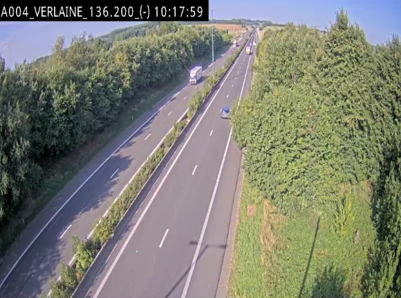 <h2>Webcam sur l'E411 à hauteur du pont surplombant la N40, à proximité de la sortie 26 Verlaine - Libramont-Chevigny. Vue orientée vers Namur</h2>