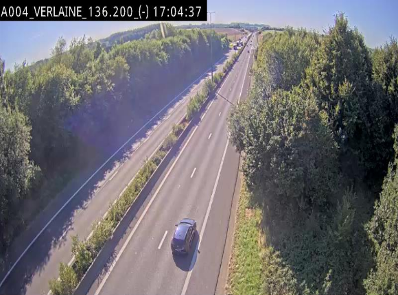 <h2>Webcam sur l'E411 à hauteur du pont surplombant la N40, à proximité de la sortie 26 Verlaine - Libramont-Chevigny. Vue orientée vers Namur</h2>