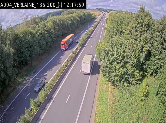 <h2>Webcam sur l'E411 à hauteur du pont surplombant la N40, à proximité de la sortie 26 Verlaine - Libramont-Chevigny. Vue orientée vers Namur</h2>