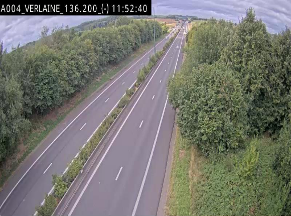 <h2>Webcam sur l'E411 à hauteur du pont surplombant la N40, à proximité de la sortie 26 Verlaine - Libramont-Chevigny. Vue orientée vers Namur</h2>