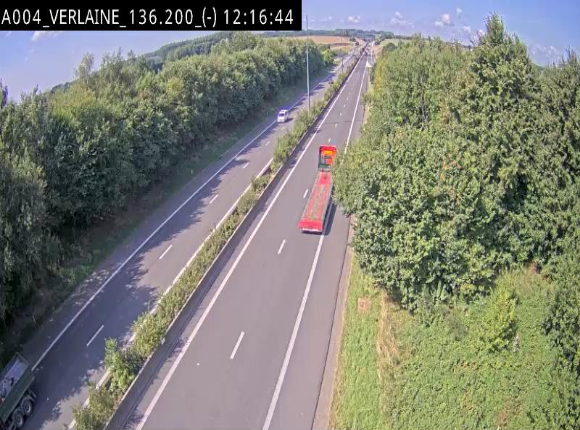 <h2>Webcam sur l'E411 à hauteur du pont surplombant la N40, à proximité de la sortie 26 Verlaine - Libramont-Chevigny. Vue orientée vers Namur</h2>