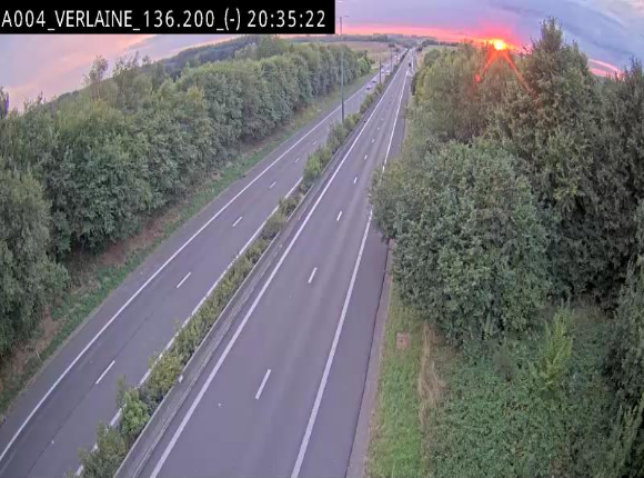 <h2>Webcam sur l'E411 à hauteur du pont surplombant la N40, à proximité de la sortie 26 Verlaine - Libramont-Chevigny. Vue orientée vers Namur</h2>