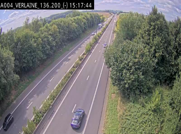 <h2>Webcam sur l'E411 à hauteur du pont surplombant la N40, à proximité de la sortie 26 Verlaine - Libramont-Chevigny. Vue orientée vers Namur</h2>