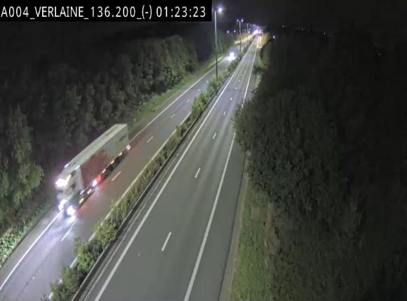 <h2>Webcam sur l'E411 à hauteur du pont surplombant la N40, à proximité de la sortie 26 Verlaine - Libramont-Chevigny. Vue orientée vers Namur</h2>