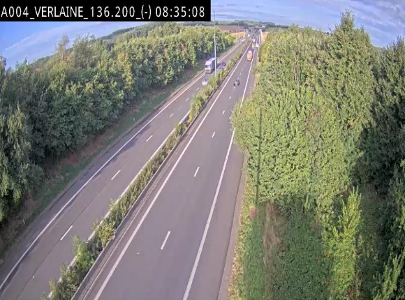 <h2>Webcam sur l'E411 à hauteur du pont surplombant la N40, à proximité de la sortie 26 Verlaine - Libramont-Chevigny. Vue orientée vers Namur</h2>