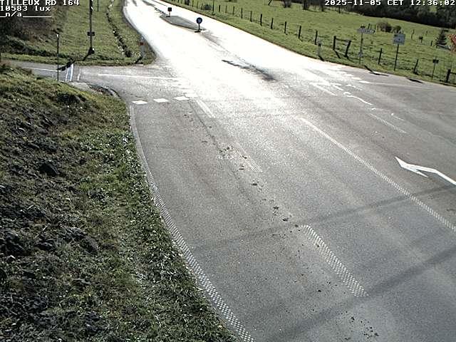 Webcam sur la RD164 à Tilleux. Vue orientée vers Neufchâteau