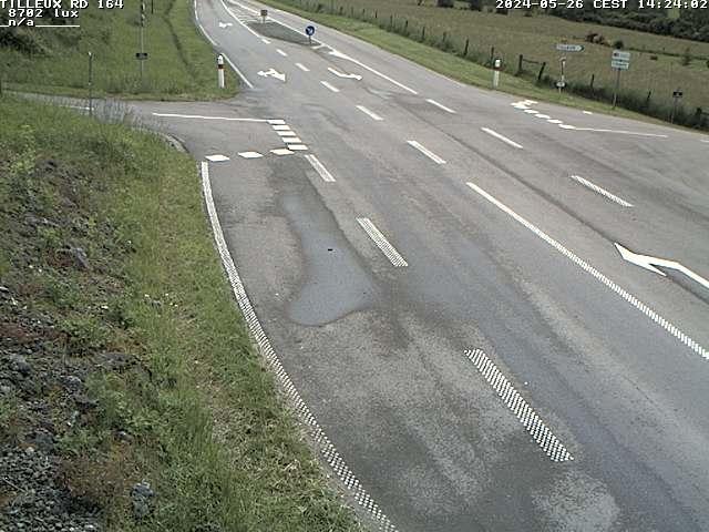 Webcam sur la RD164 à Tilleux. Vue orientée vers Neufchâteau