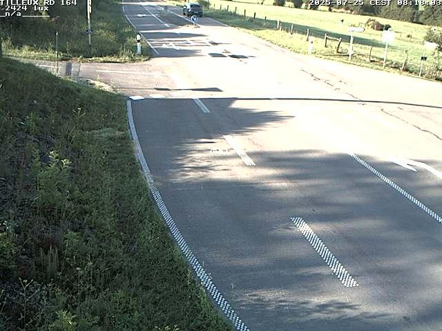 Webcam sur la RD164 à Tilleux. Vue orientée vers Neufchâteau