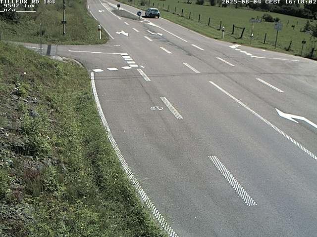 Webcam sur la RD164 à Tilleux. Vue orientée vers Neufchâteau