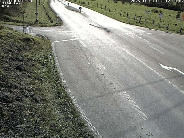 Webcam sur la RD164 à Tilleux. Vue orientée vers Neufchâteau
