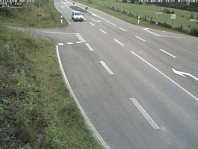 Webcam sur la RD164 à Tilleux. Vue orientée vers Neufchâteau