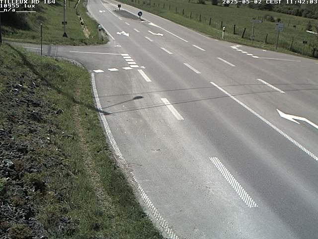 Webcam sur la RD164 à Tilleux. Vue orientée vers Neufchâteau