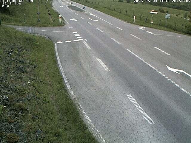 Webcam sur la RD164 à Tilleux. Vue orientée vers Neufchâteau
