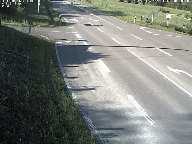 Webcam sur la RD164 à Tilleux. Vue orientée vers Neufchâteau