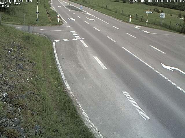 Webcam sur la RD164 à Tilleux. Vue orientée vers Neufchâteau