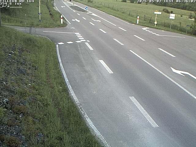 Webcam sur la RD164 à Tilleux. Vue orientée vers Neufchâteau