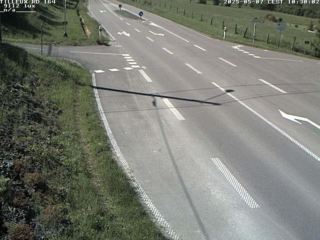 Webcam sur la RD164 à Tilleux. Vue orientée vers Neufchâteau