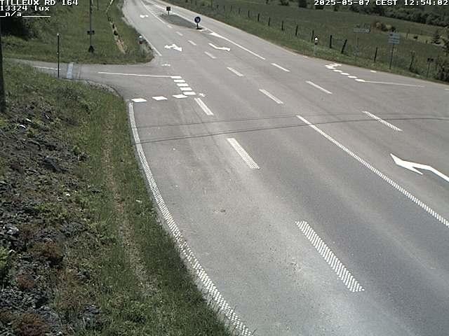 Webcam sur la RD164 à Tilleux. Vue orientée vers Neufchâteau
