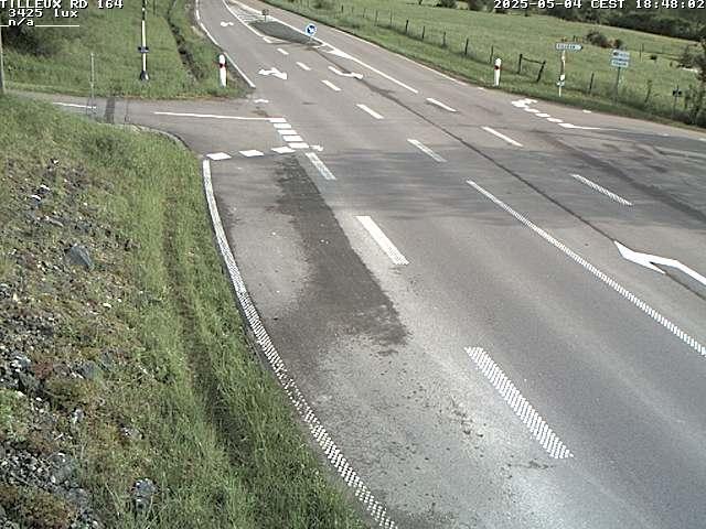 Webcam sur la RD164 à Tilleux. Vue orientée vers Neufchâteau
