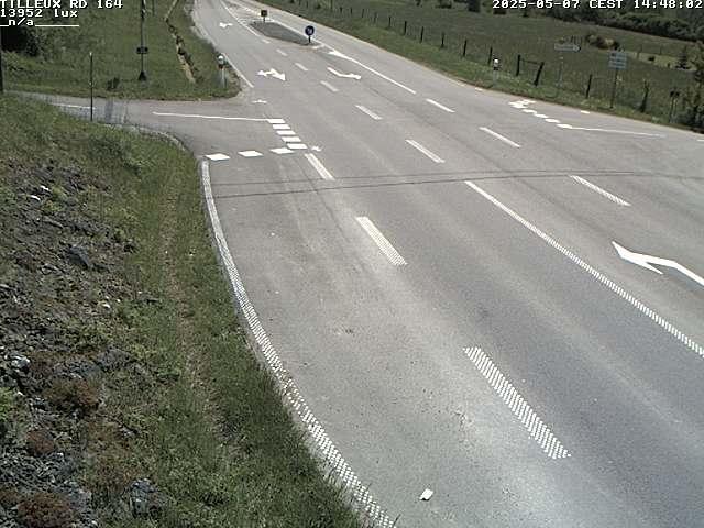 Webcam sur la RD164 à Tilleux. Vue orientée vers Neufchâteau
