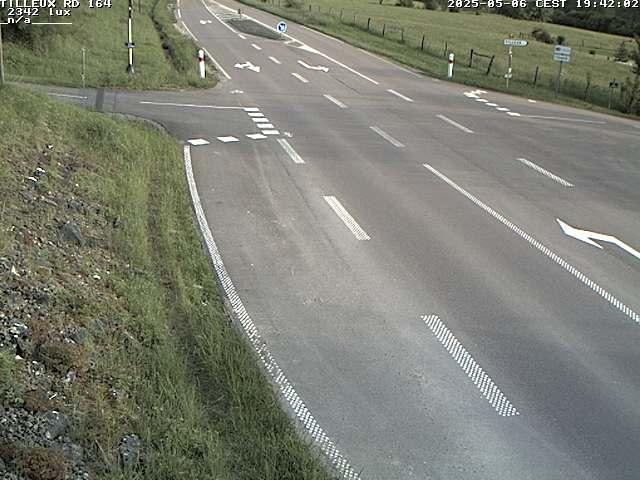Webcam sur la RD164 à Tilleux. Vue orientée vers Neufchâteau