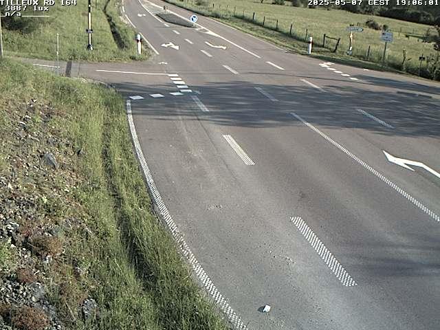Webcam sur la RD164 à Tilleux. Vue orientée vers Neufchâteau