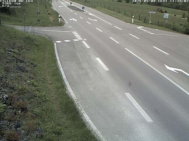 Webcam sur la RD164 à Tilleux. Vue orientée vers Neufchâteau