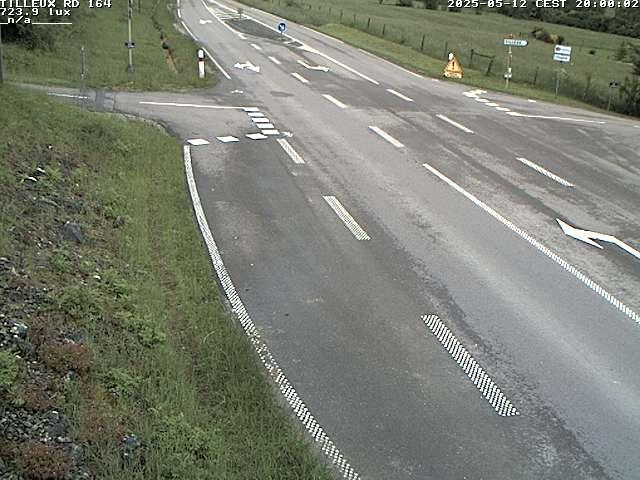 Webcam sur la RD164 à Tilleux. Vue orientée vers Neufchâteau