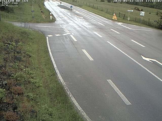 Webcam sur la RD164 à Tilleux. Vue orientée vers Neufchâteau