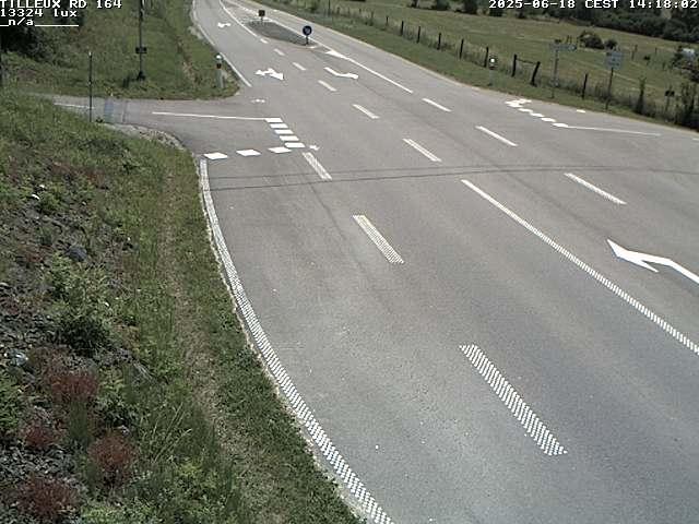 Webcam sur la RD164 à Tilleux. Vue orientée vers Neufchâteau