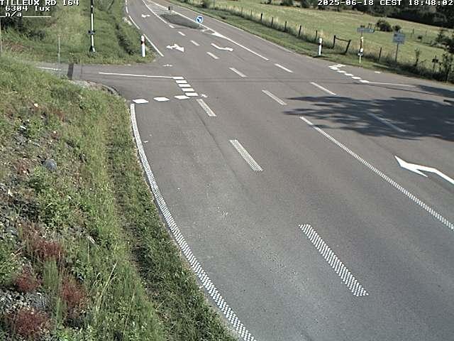 Webcam sur la RD164 à Tilleux. Vue orientée vers Neufchâteau