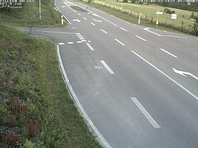 Webcam sur la RD164 à Tilleux. Vue orientée vers Neufchâteau