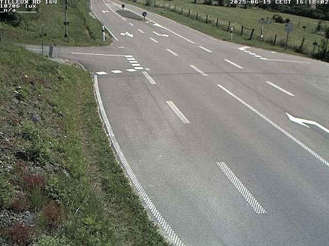 Webcam sur la RD164 à Tilleux. Vue orientée vers Neufchâteau