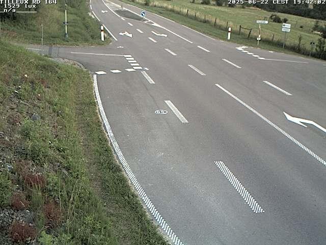 Webcam sur la RD164 à Tilleux. Vue orientée vers Neufchâteau