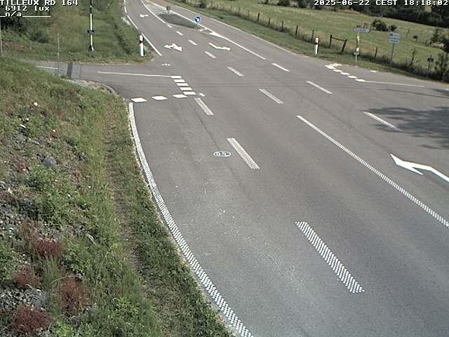 Webcam sur la RD164 à Tilleux. Vue orientée vers Neufchâteau