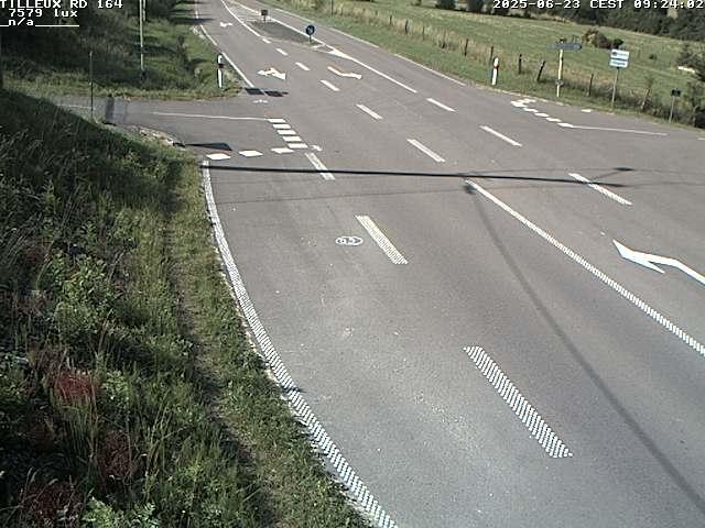 Webcam sur la RD164 à Tilleux. Vue orientée vers Neufchâteau
