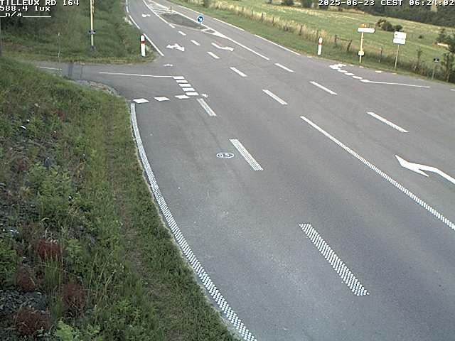 Webcam sur la RD164 à Tilleux. Vue orientée vers Neufchâteau