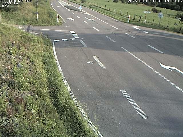 Webcam sur la RD164 à Tilleux. Vue orientée vers Neufchâteau