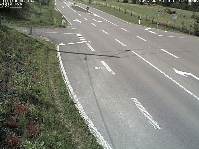 Webcam sur la RD164 à Tilleux. Vue orientée vers Neufchâteau