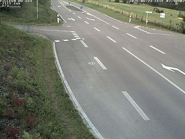 Webcam sur la RD164 à Tilleux. Vue orientée vers Neufchâteau