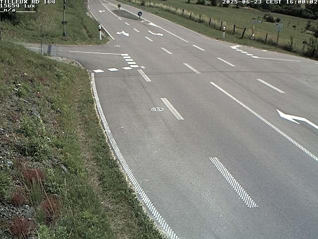 Webcam sur la RD164 à Tilleux. Vue orientée vers Neufchâteau
