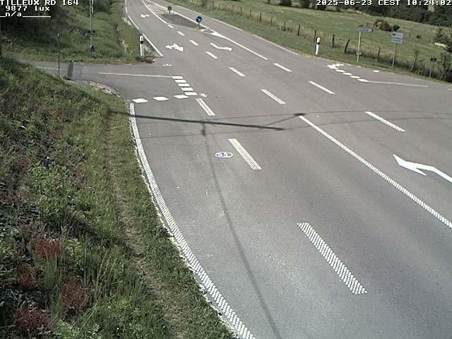 Webcam sur la RD164 à Tilleux. Vue orientée vers Neufchâteau