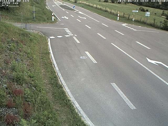 Webcam sur la RD164 à Tilleux. Vue orientée vers Neufchâteau