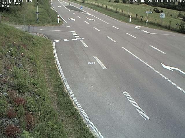 Webcam sur la RD164 à Tilleux. Vue orientée vers Neufchâteau