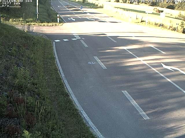 Webcam sur la RD164 à Tilleux. Vue orientée vers Neufchâteau