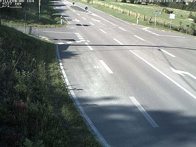 Webcam sur la RD164 à Tilleux. Vue orientée vers Neufchâteau