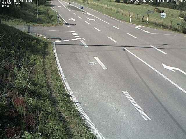 Webcam sur la RD164 à Tilleux. Vue orientée vers Neufchâteau